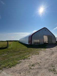 fabric building with new cover