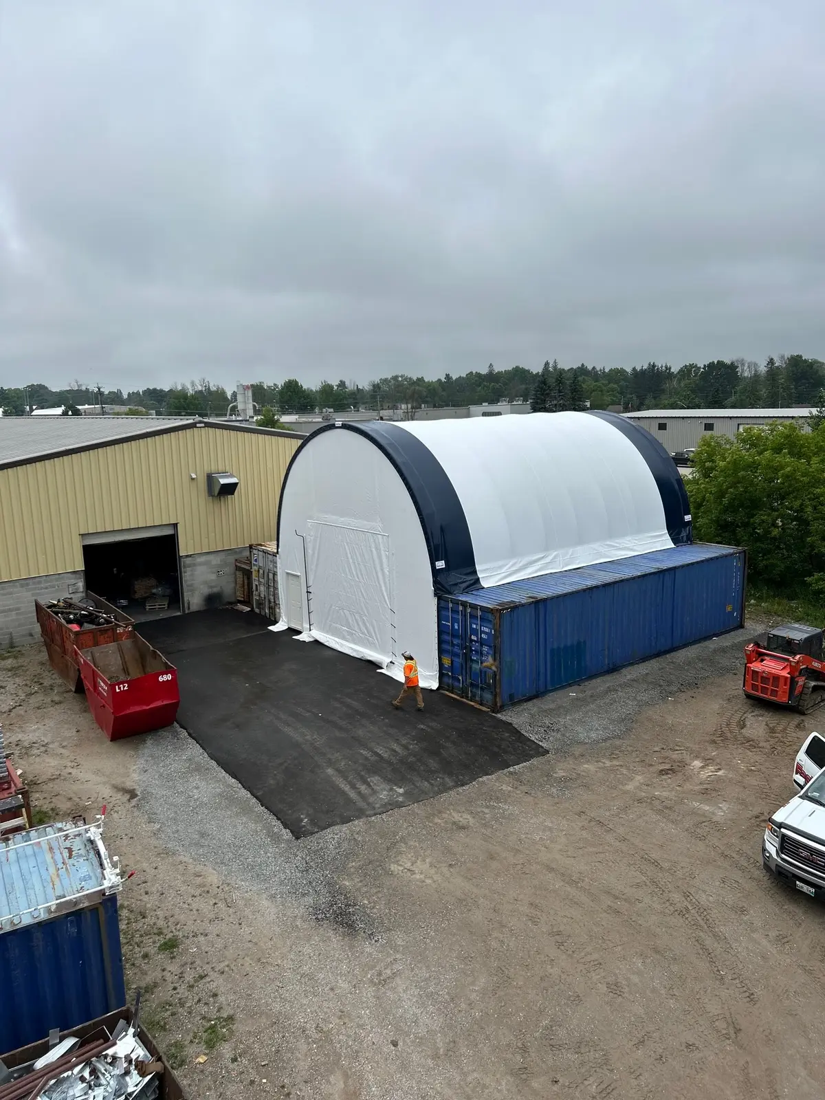 fabric quonset on seacans