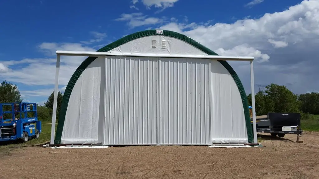 fabric building sliding door endwall
